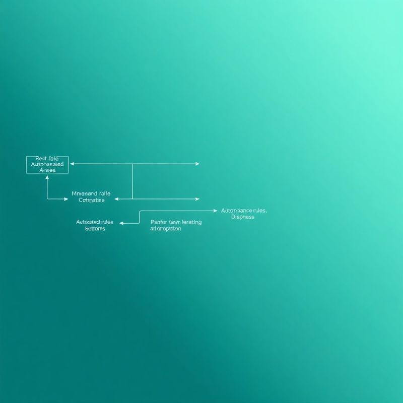 Diagram avtomatiziranih pravil in signalov v teal-modernem stilu
